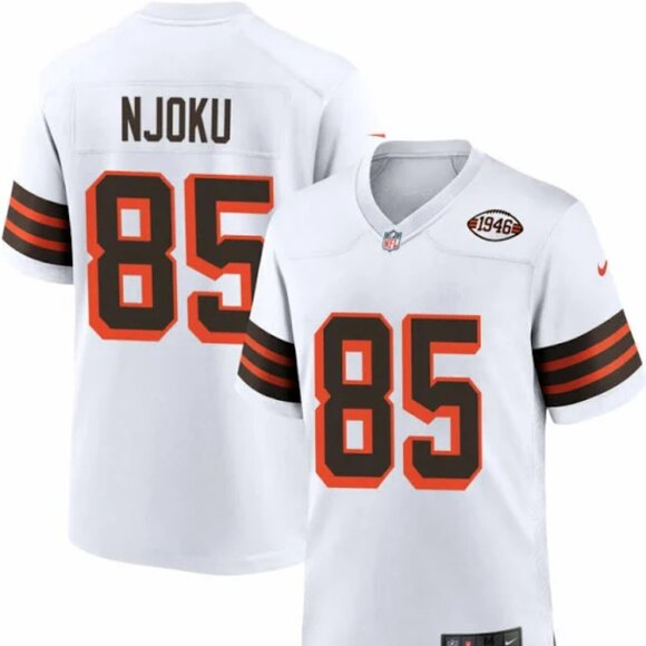 Mens Youths Kids Womens 85 David Njoku White Stitched Jersey - Picture 1 of 2